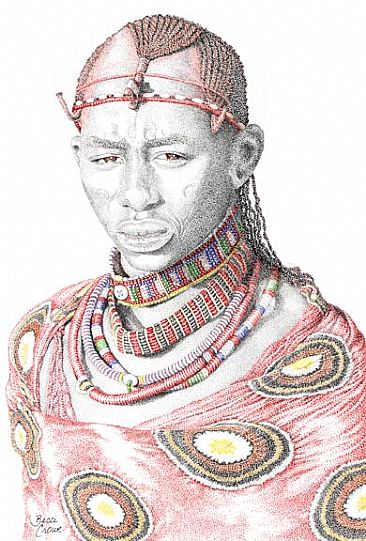 The Warrior - Maasai Warrior by Becci Crowe