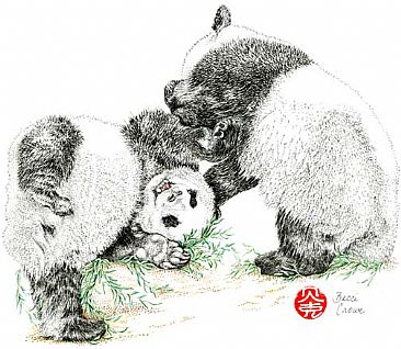 Panda Play Time - Giant Pandas by Becci Crowe