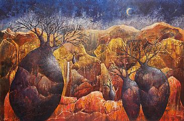 Rocky Billboab - man in the middle- SOLD - Australian landscape by Paula Wiegmink
