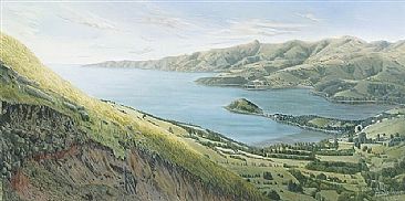 Onawe, Banks Peninsula - Landscape - Banks Peninsula, New Zealand by Fiona Goulding