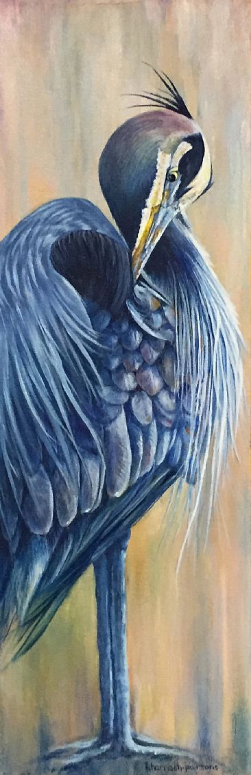 Blue Water - Great Blue Heron by Linda Harrison-Parsons
