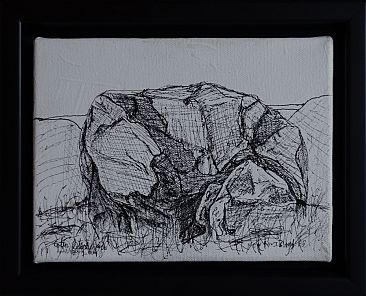 Erratic Drawing - Earratic, boulder, rock by Colin Starkevich