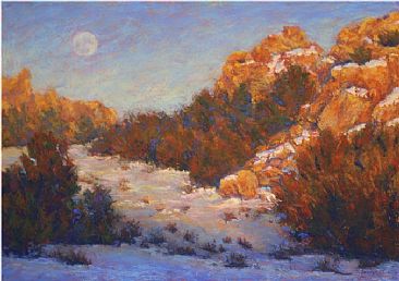 Moonrise at Sunset -  by Patricia Savage