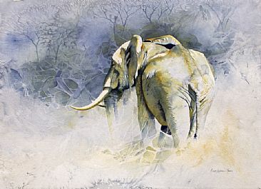 Bush Bull - African Bull Elephant by Karen Laurence-Rowe