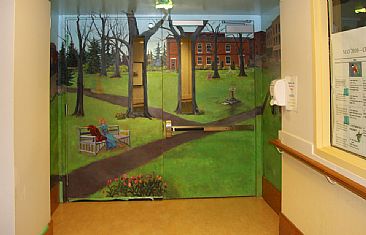 AFTER  NYC/MC Station and Park in St Thomas  - A painting to disguise two doors by Candy McManiman
