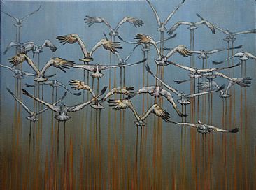 Chaos - Sandhill Cranes by Candy McManiman