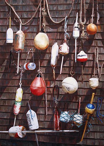 Dry Docked - Buoys by Linda Besse