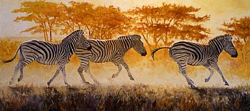 Gold Rush - zebra by Linda Besse