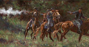 Outlaws - SOLD - cowboy outlaws by Linda Besse