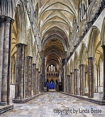 Sanctuary  (SOLD) - Salisbury Cathedral by Linda Besse
