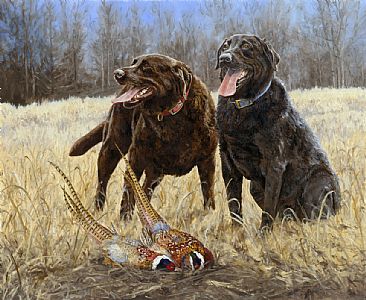 Two For Two (SOLD) - Labrador Retrievers by Linda Besse