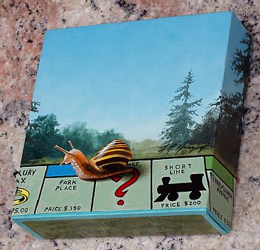 Advance To Go - endangered Oahu Snail, Monopoly game by Linda Herzog