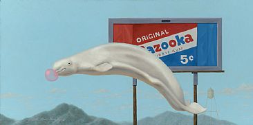 Bazooka Beluga - whale, beluga whale, bill board, bazooka bubble gum, bubble gum, bazooka by Linda Herzog