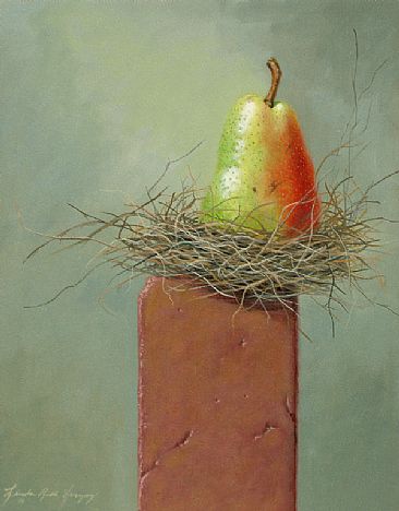 Bee Well - Nest, pear, brick by Linda Herzog