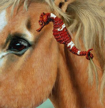 Brumby Essence - detail Queensland Seahorse - Queensland Seahorse by Linda Herzog