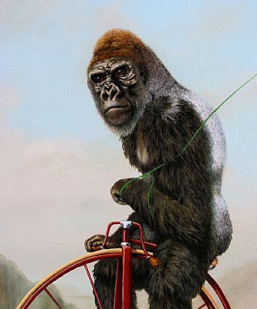 Amazing Strength Of Spokes - detail - gorilla, silverback by Linda Herzog