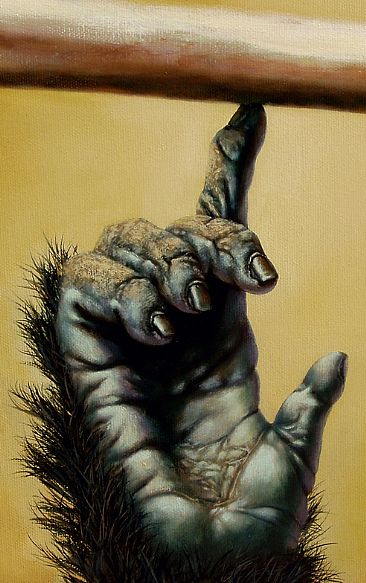 Ditit's Balance - Digit's hand detail - Gorilla hand by Linda Herzog