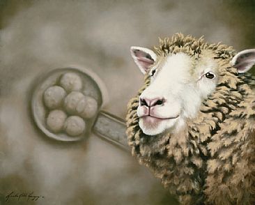 Hello Dolly - Cloned sheep, Sheep,  by Linda Herzog