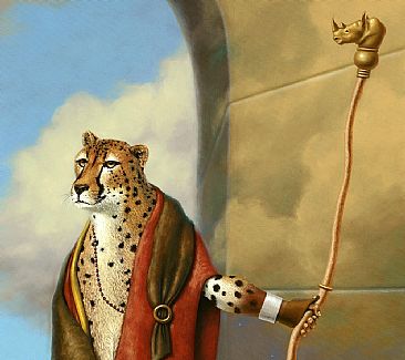 Monty R. Cheetah The Visionary - detail - cheetah by Linda Herzog
