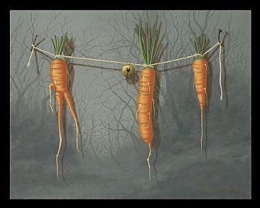 Rabbit Lure - carrots, bell, lure by Linda Herzog