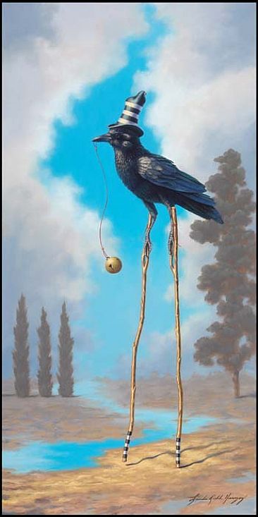 Ruperts Joyous Romp - Crow, Stilts, Hat, bell by Linda Herzog