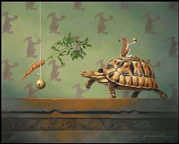 The Tortoise And The Hare - Tortoise, Rabbit, Hare, Carrot by Linda Herzog