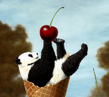 With A Cherry On Top - detail - panda, cherry by Linda Herzog