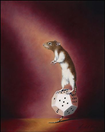 Gamer Rat - Rat, 12 sided die, dice by Linda Herzog