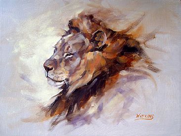 Dozing Lion - Lion by Peggy Watkins