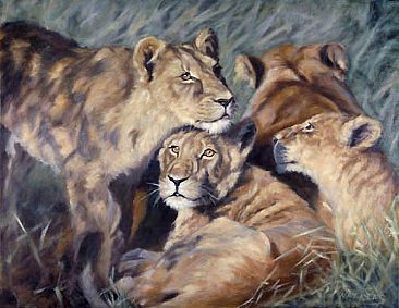 Left Behind - Lions  (Africa) by Peggy Watkins