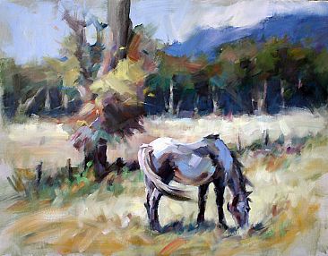Riding The Breeze - Horse by Peggy Watkins