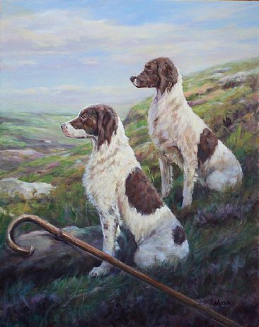 Waiting For The Call - Scotland/Dogs by Peggy Watkins