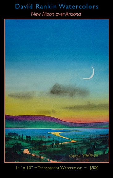 New Moon Over Arizona - Evening light by David Rankin