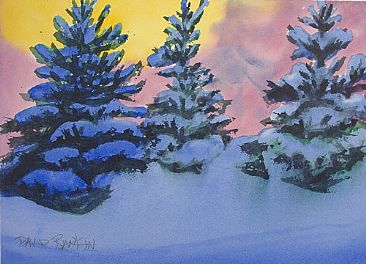 Snow Pines - Heavy snow designed into pine trees by David Rankin