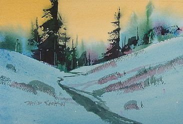 Pines at Dawn - Predawn light by David Rankin