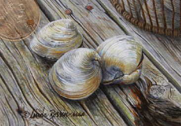 Clam Bake Time (Sold) - Yummy Clams! by Linda Rossin