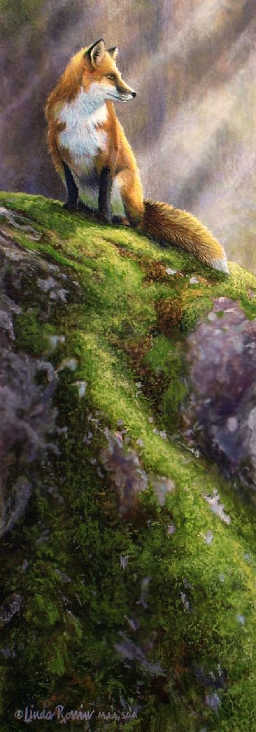 Prince on a Pinnacle / Miniature (Commission) - Red Fox by Linda Rossin