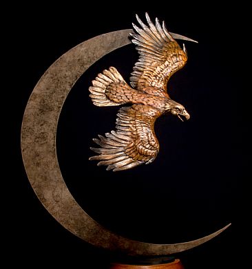 ''ECLIPSE'' - Eagle flying by eclipse.  by Chris Navarro