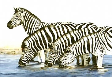 The Watchful Eye - Zebras by Janet Heaton