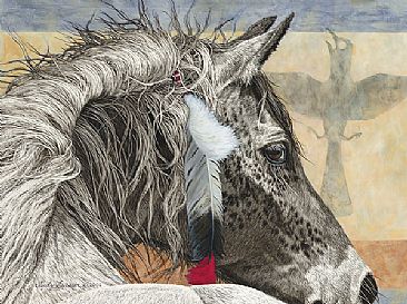 The Crow Tipi - Horse/Native by Judy Larson