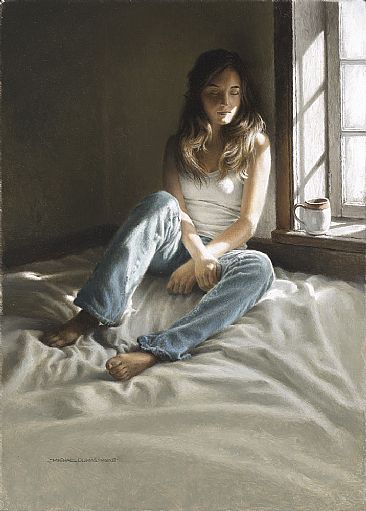 Day Dream - Young Woman by Window by Michael Dumas