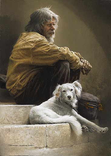Gypsy - Gypsy Man and his dog by Michael Dumas