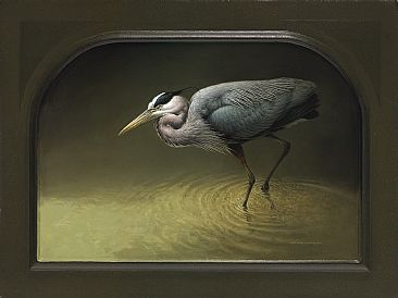 Penumbra Poised - Great Blue Heron by Michael Dumas