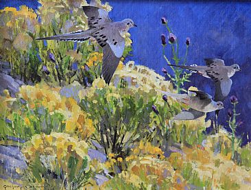 Fall Trio - Mourning Doves by Gregory McHuron