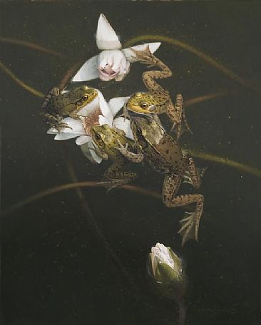 Frogs and Flowers - Frog by Patricia Pepin