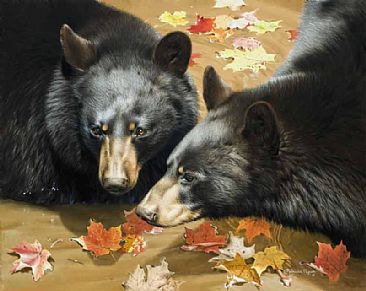 Muddy water - Black bears by Patricia Pepin