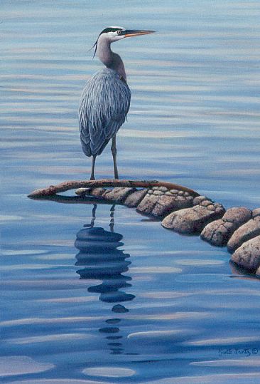Solitude - Blue Heron by Yvette Lantz