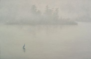Fog in Ganges Harbour - Cormorant by J. Sharkey Thomas