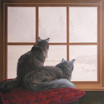 ROOM WITH A VIEW - Cats by J. Sharkey Thomas