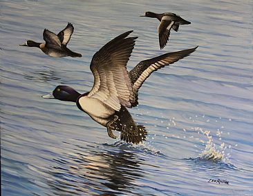 Lake Erie Bluebills - Bluebills by Len Rusin